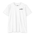 Front of white CastNReel Fishin Key West marlin fishing shirt with chest logo