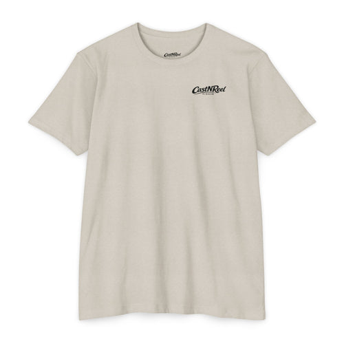 Sand Backwater Poling Shirt front with CastNReel Fishin chest logo