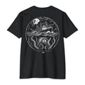 Black Salt Reapers fishing shirt featuring giant kraken eye, ocean tentacles, and offshore fishing vessel artwork