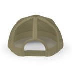 Loden CastNReel trucker hat with mesh back and adjustable snap closure