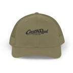 Loden CastNReel embroidered trucker hat with black fishing logo