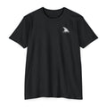 Black CastNReel Shark Logo Shirt front with minimalist shark fin chest logo