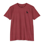 Cardinal CastNReel Shark Logo Shirt front with minimalist shark fin chest logo