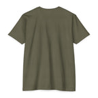 Military Green CastNReel Shark Logo Shirt back with no graphic