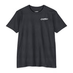 Front of charcoal CastNReel Fishin shirt with minimalist chest logo