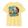 Banana Cream Make Waves Mermaid Shirt back with mermaid beach lighthouse graphic