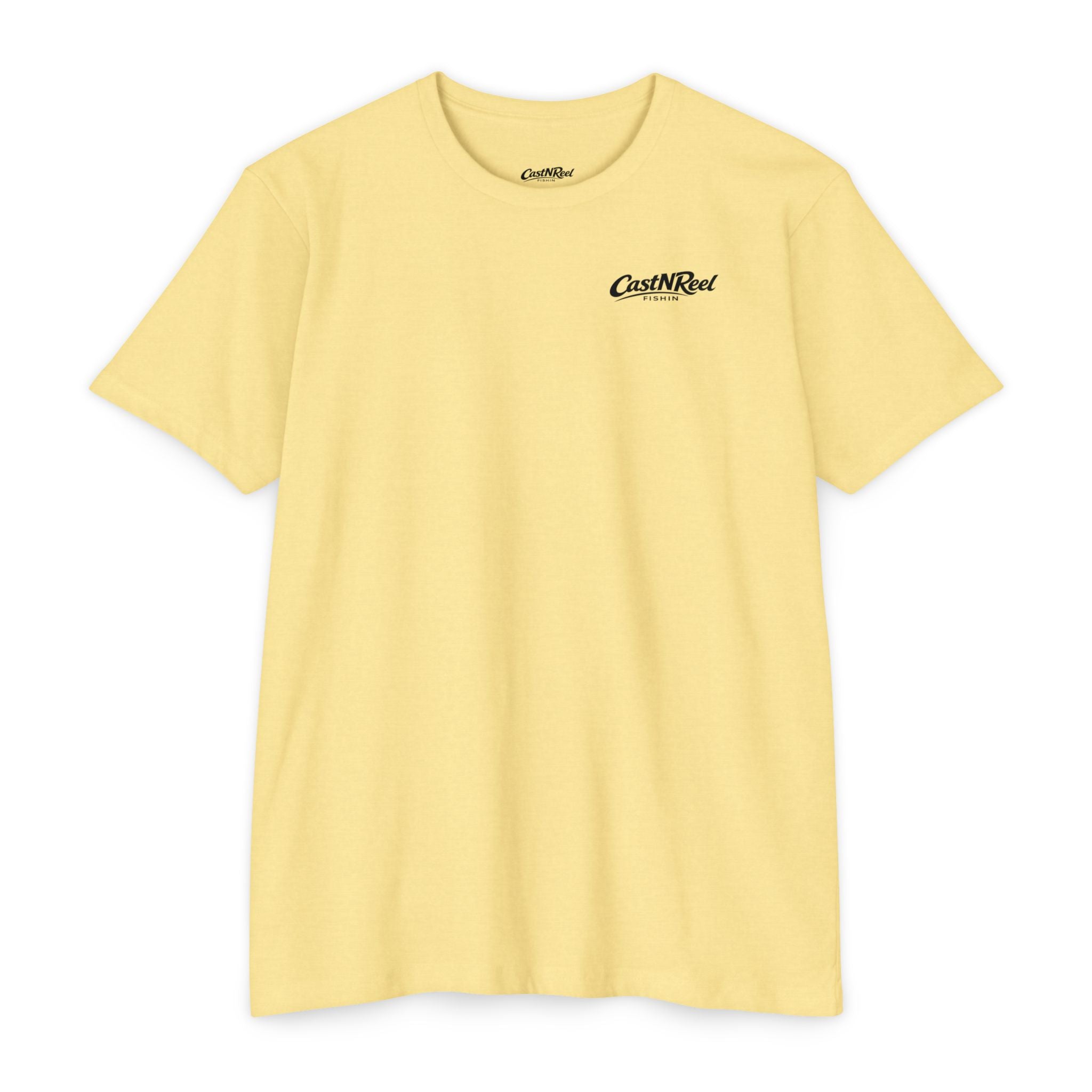 Banana Cream Make Waves Mermaid Shirt front with CastNReel Fishin logo