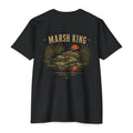 Black Marsh King Shirt back with alligator in marsh grass at sunset