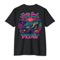 Black Salty Soul Ocean Heart Shirt back with colorful sea turtle beach graphic