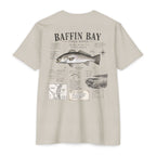 Sand Baffin Bay Field Notes fishing shirt featuring Speckled Trout illustration, habitat observations, species notes, and South Texas fishing journal artwork