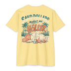 Banana Cream Sand Dollars Makes Me Holler Shirt back with beach sand dollar graphic