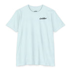 Ice Blue Sand Dollars Makes Me Holler Shirt front with CastNReel Fishin logo