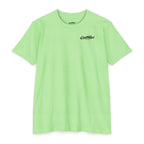 Neon Green Sand Dollars Makes Me Holler Shirt front with CastNReel Fishin logo