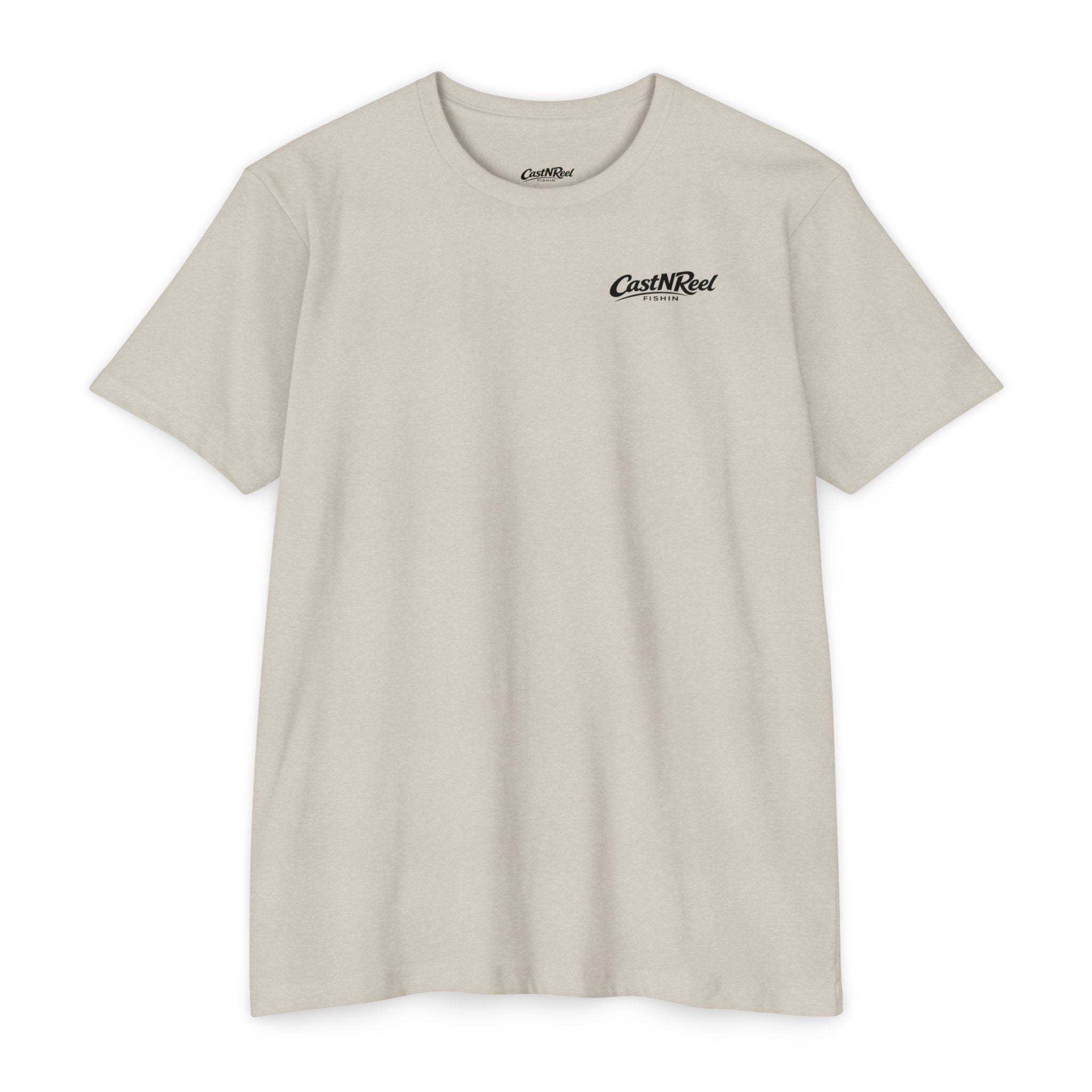 Sand Sand Dollars Makes Me Holler Shirt front with CastNReel Fishin logo