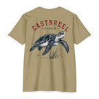 Light Olive Sea Turtle Fishing Shirt featuring a vintage sea turtle illustration