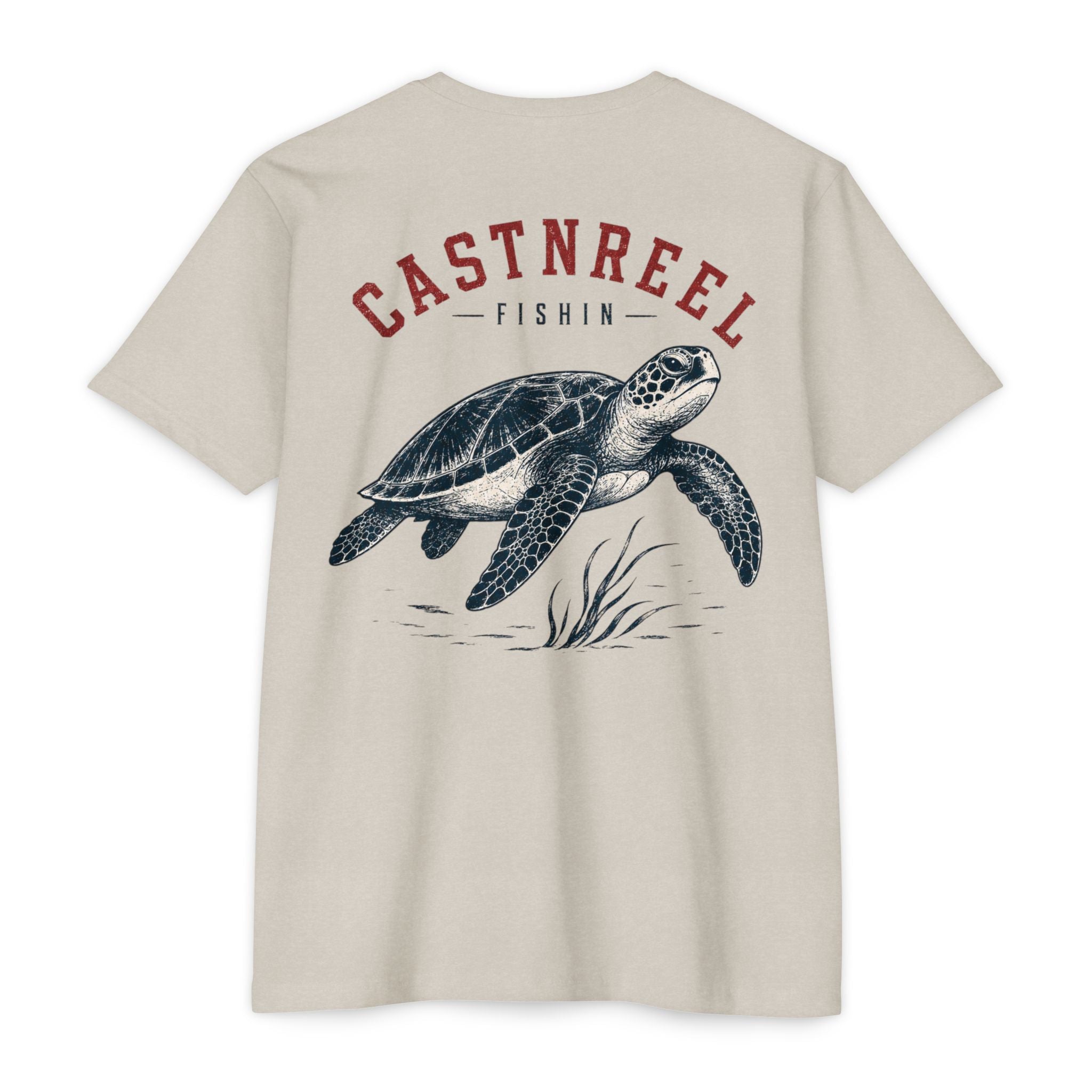 Sand Sea Turtle Fishing Shirt featuring a vintage sea turtle illustration