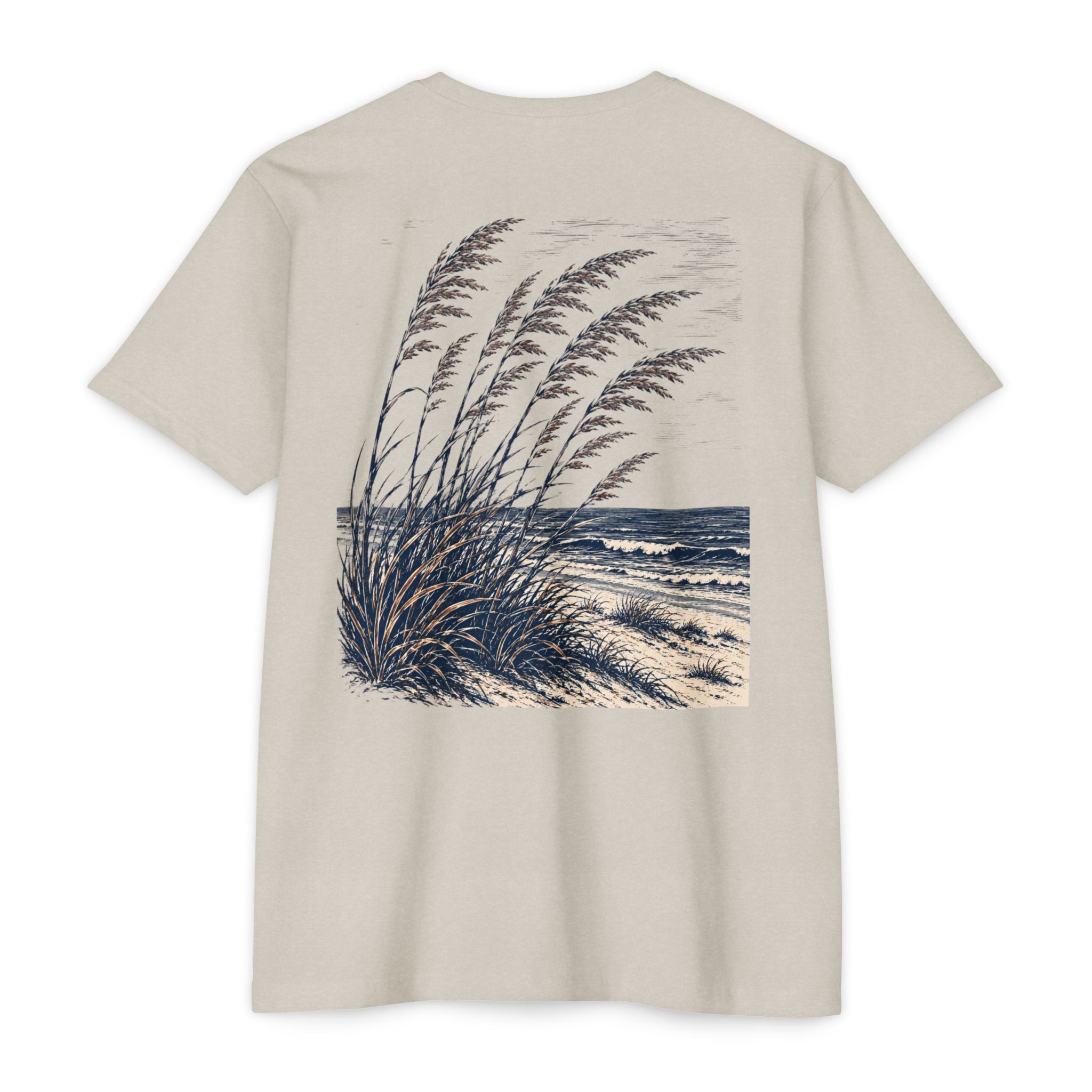 Sand Texas Sea Oats Shirt featuring windswept sea oats on a Gulf Coast beach