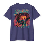 Storm Stay Salty Mermaid Shirt back with colorful tropical mermaid sunset graphic