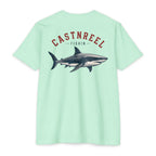 Mint Vintage Great White Shark Shirt back with a detailed great white shark graphic