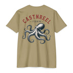 Light Olive Vintage Octopus Shirt back with detailed nautical octopus graphic